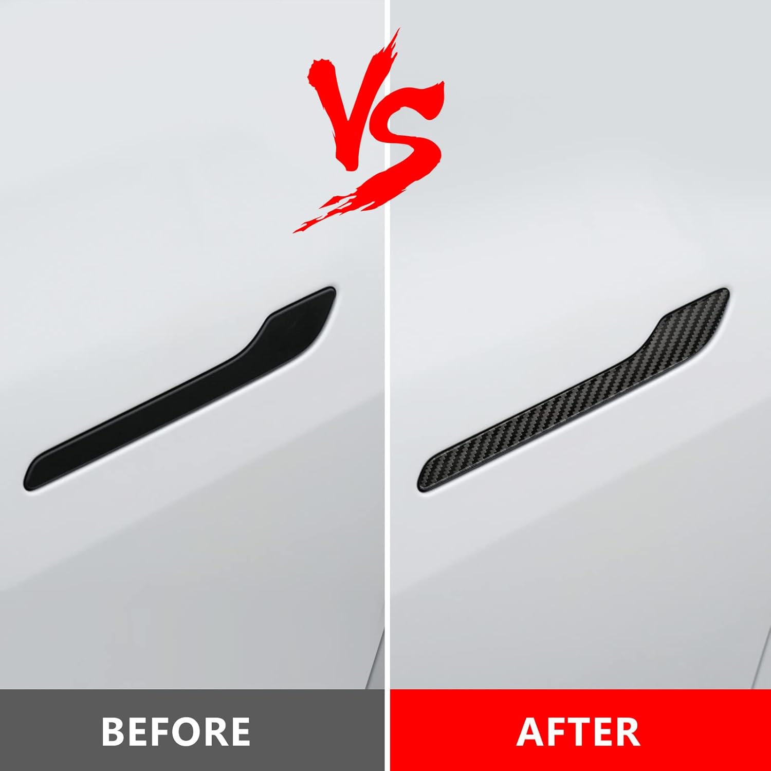 T-carbon Carbon Fiber Door Handle Cover Compatible with Tesla