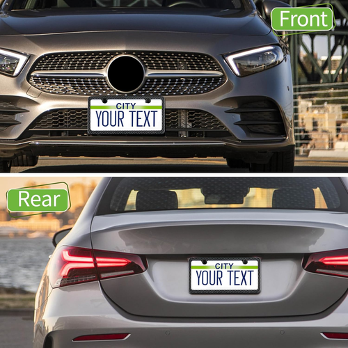 T-carbn Real Carbon Fiber License Plate Frame Fit for US CAN Cars, 2 Holes