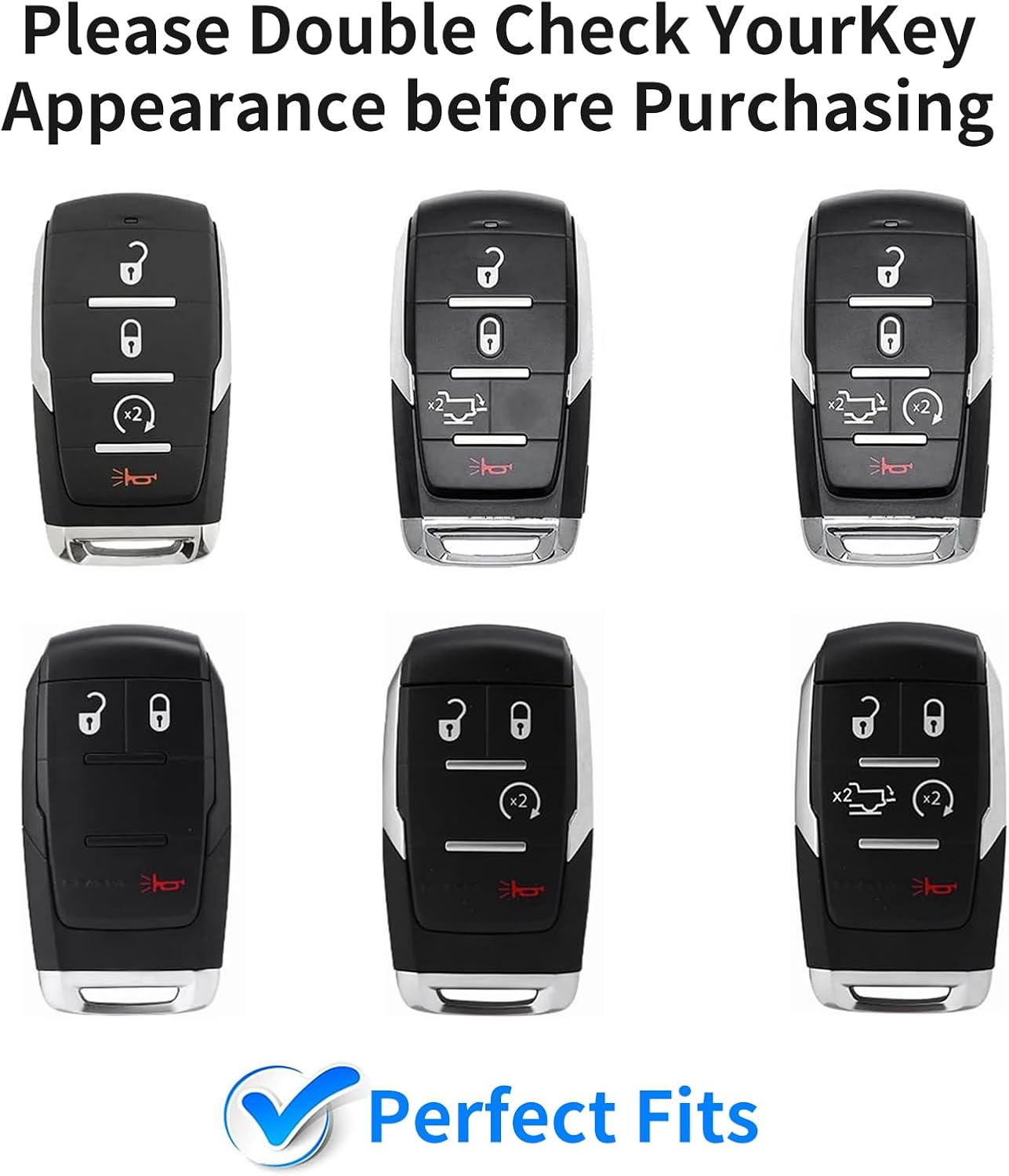 T-carbon Carbon Fiber Key Fob Cover fits for Ram