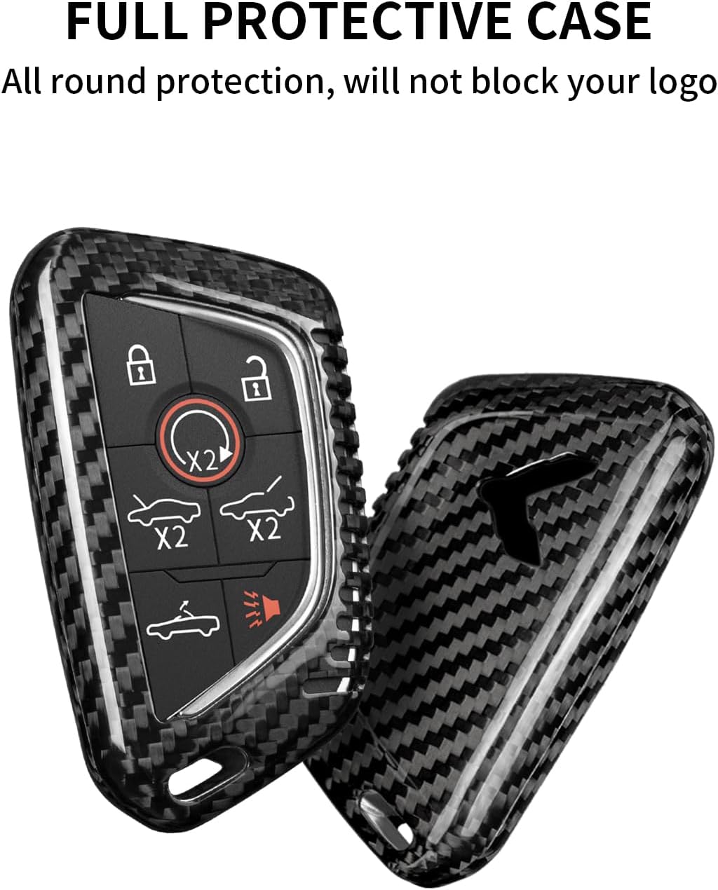 T-carbon Carbon Fiber Key Fob Cover Fits for Corvette C8
