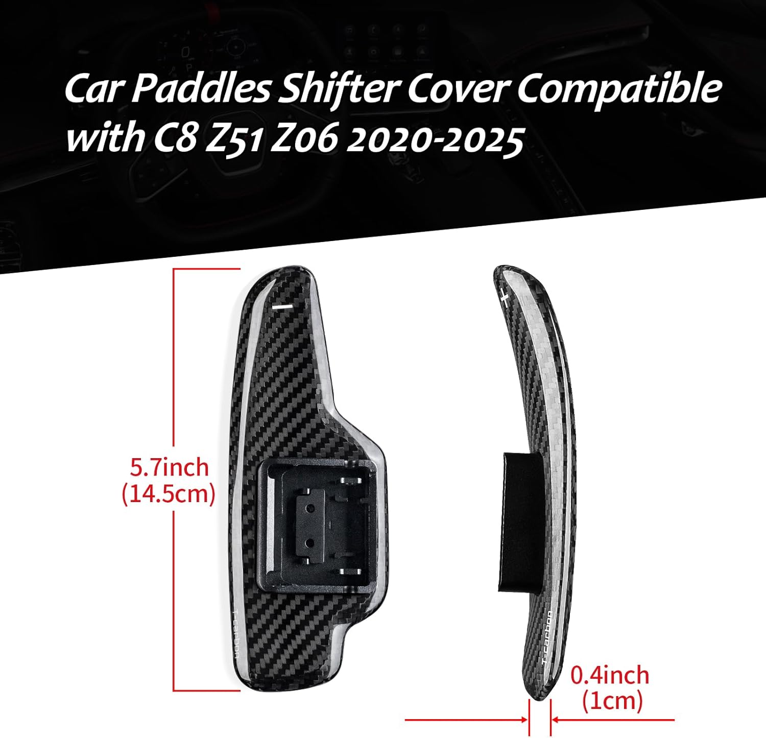T-carbon Replacement Paddle Shifter Compatible with Corvette C8
