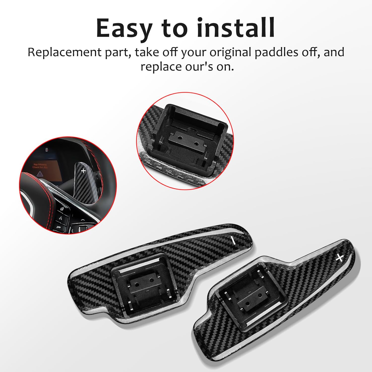 T-carbon Replacement Paddle Shifter Compatible with Corvette C8