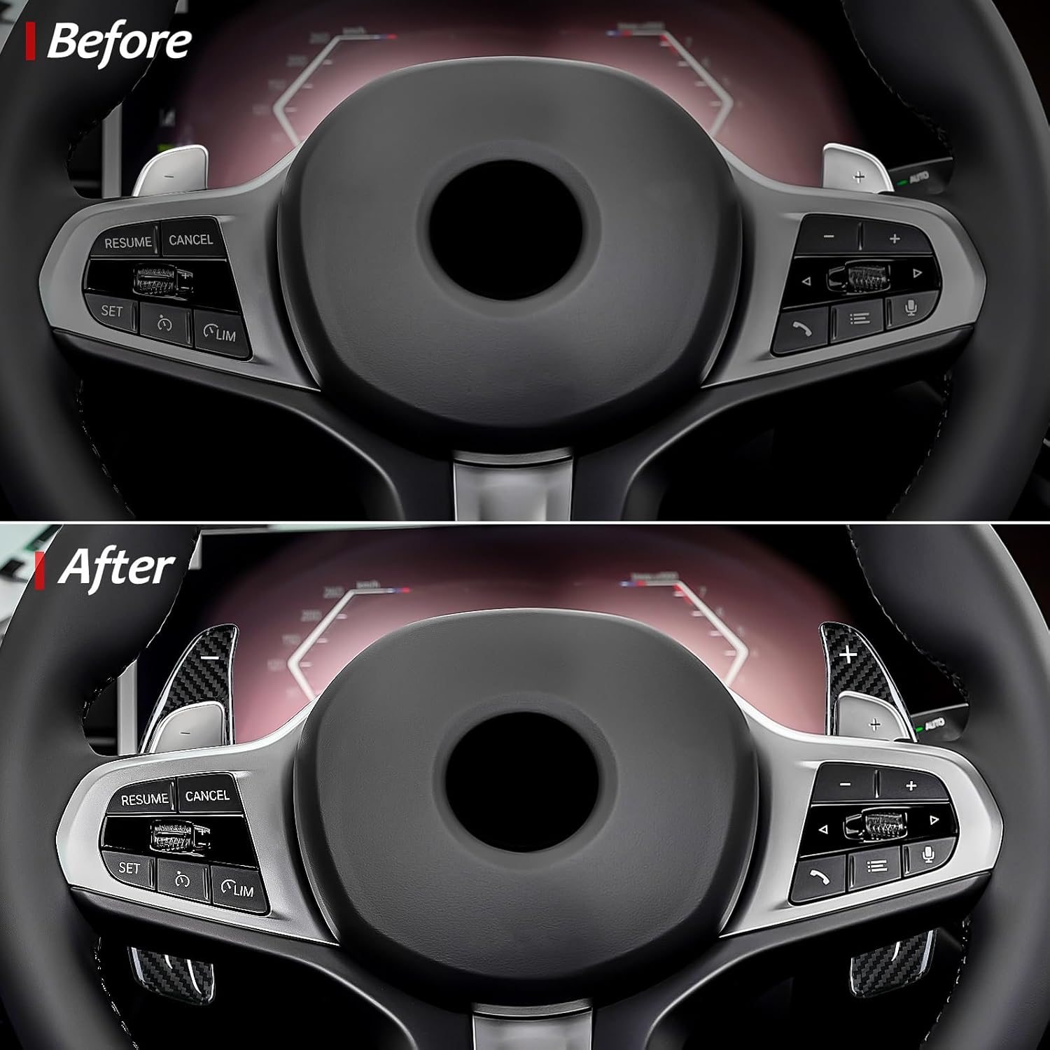 T-carbon Carbon Fiber Paddle Shifter Extension Fits for BMW 2 3 4 5 6GT 7 8 Series