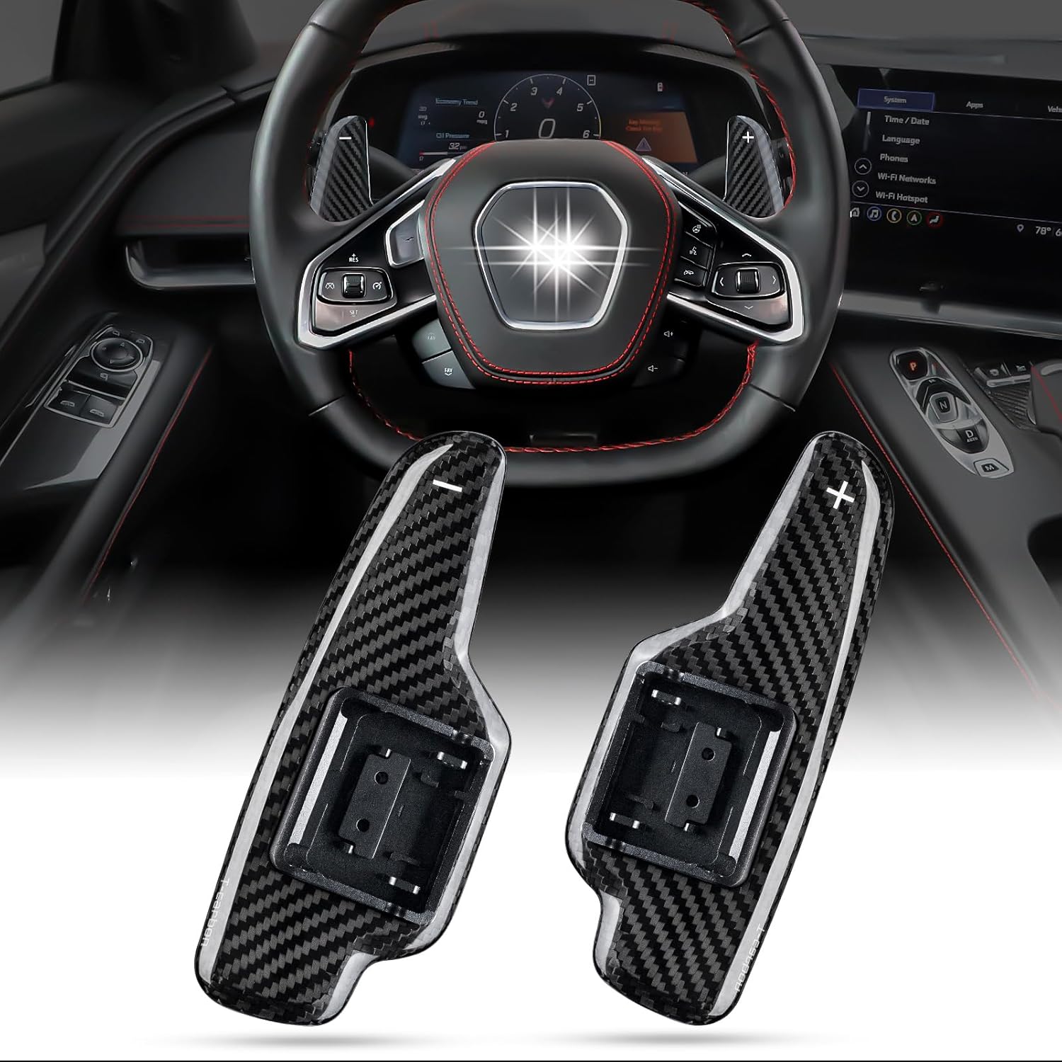 T-carbon Replacement Paddle Shifter Compatible with Corvette C8