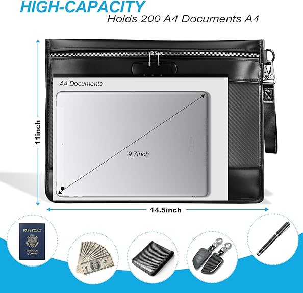 T-carbon Carbon Fiber File Document Pouch
