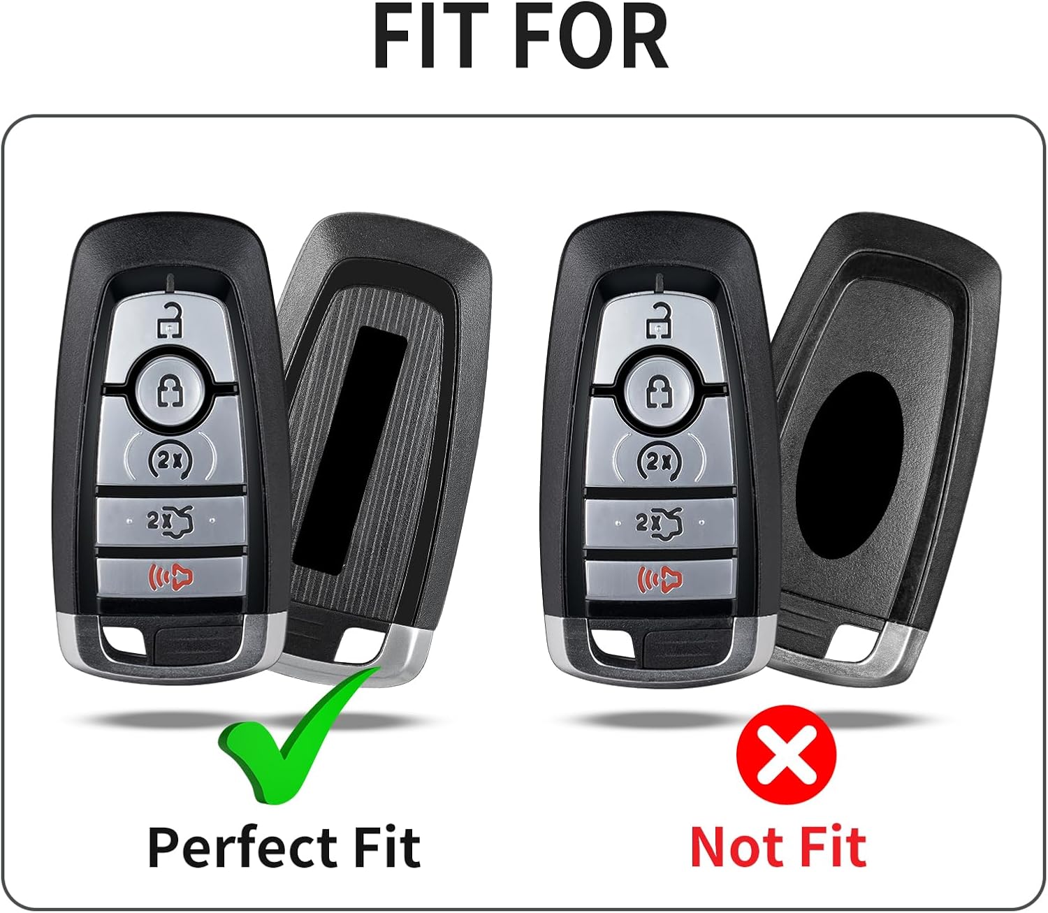 T-carbon Carbon Fiber Key Case Holder Protector Fits Ford F-150 Raptor Explorer 2024