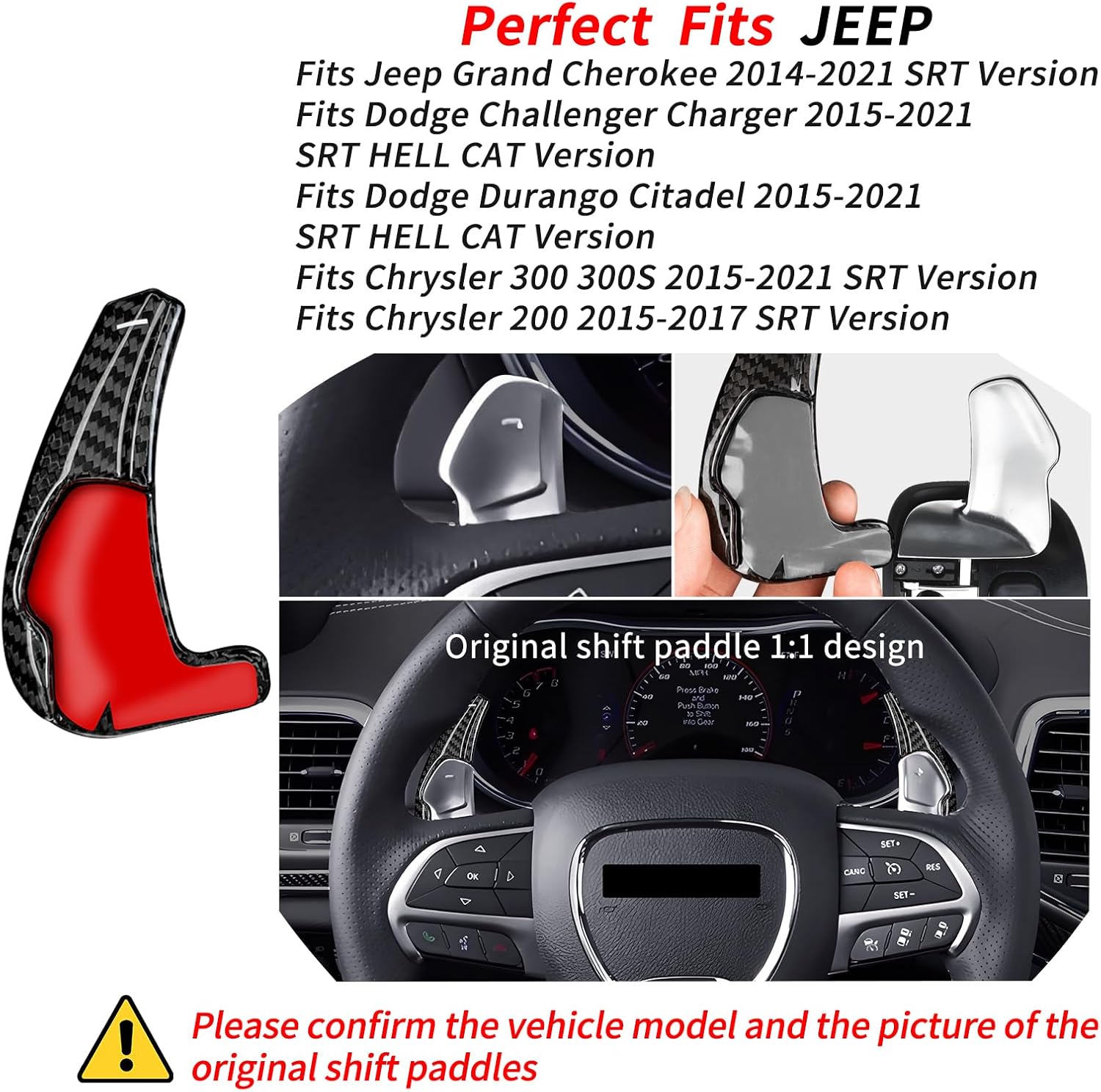 T-carbon Paddle Shifter For Dodge Durango Charger Challenger Hell Cat