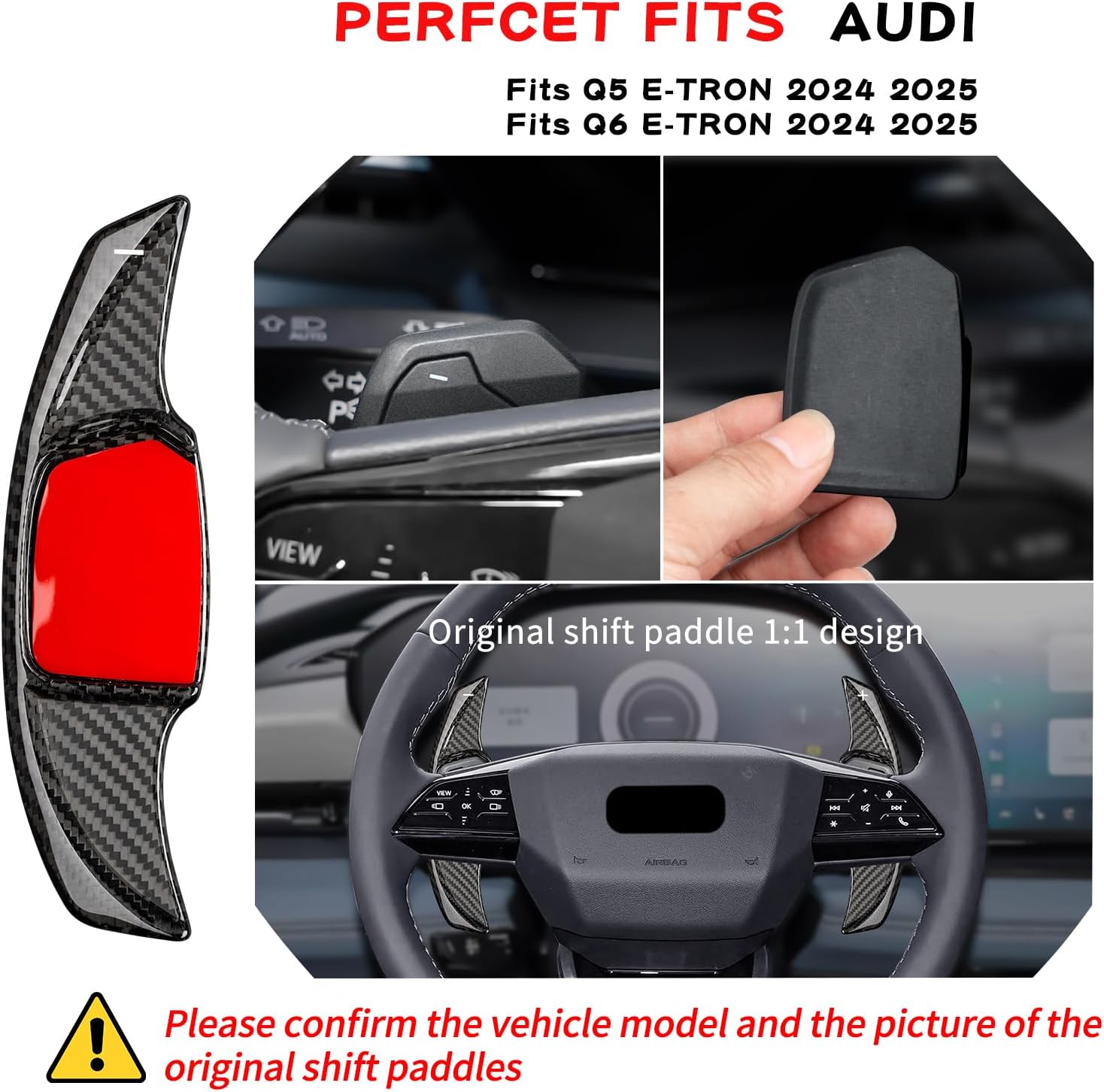 T-carbon Real Carbon Fiber Paddle Shifter for Audi Q6 E-tron 2025