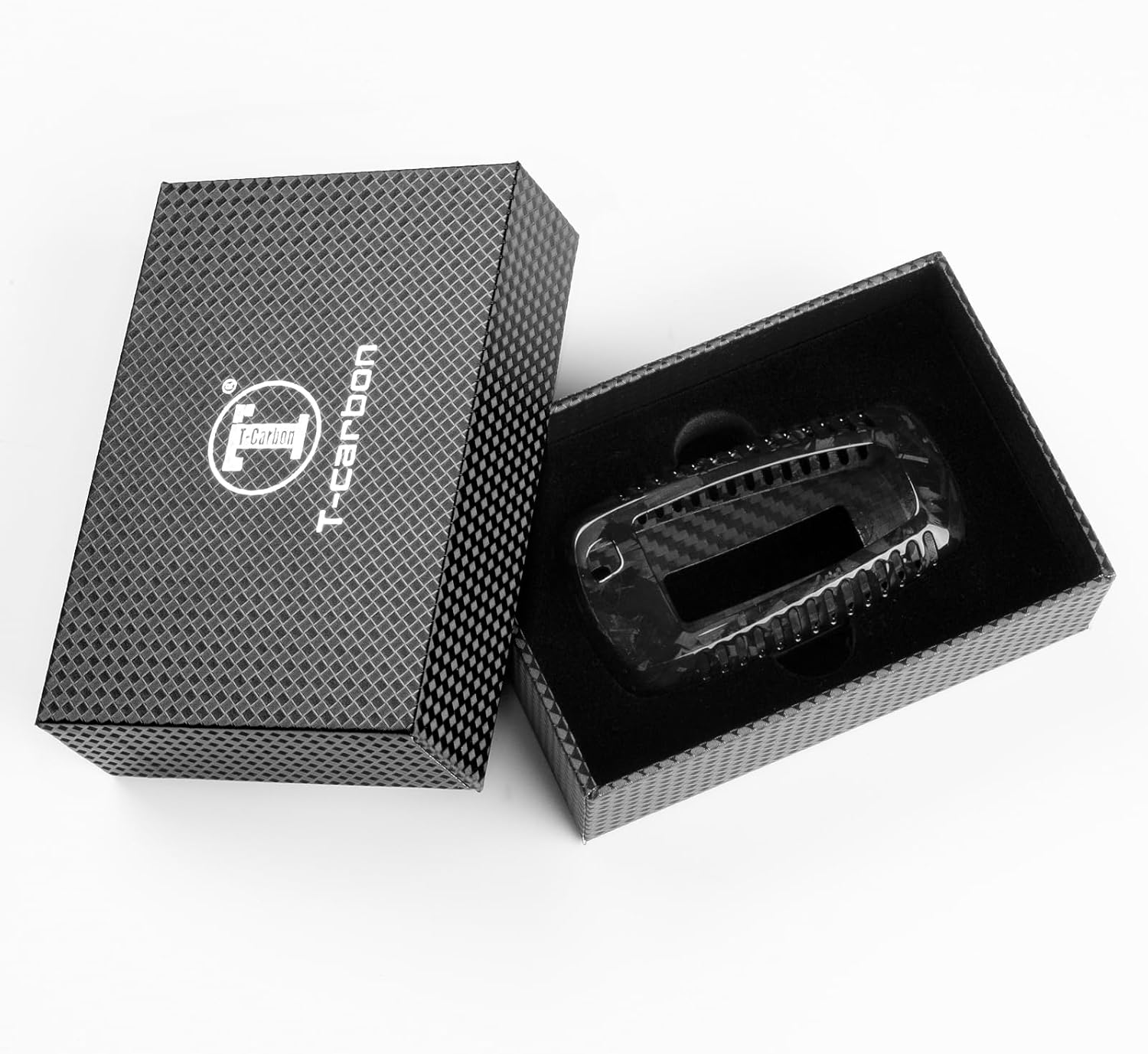 T-carbon Carbon Fiber Key Case Holder Protector Fits Ford F-150 Raptor Explorer 2024