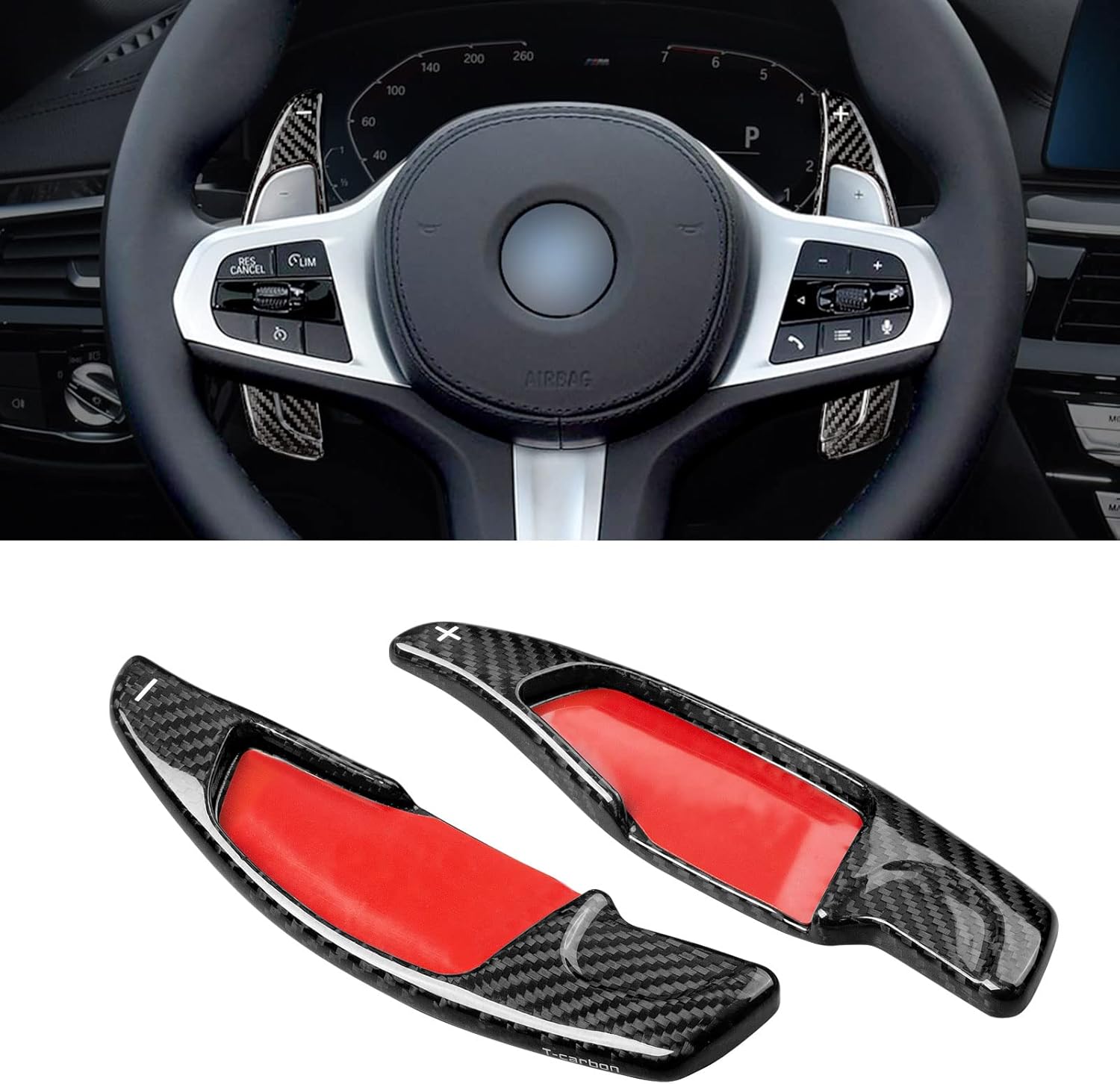 T-carbon Carbon Fiber Paddle Shifter Extension Fits for BMW 2 3 4 5 6GT 7 8 Series