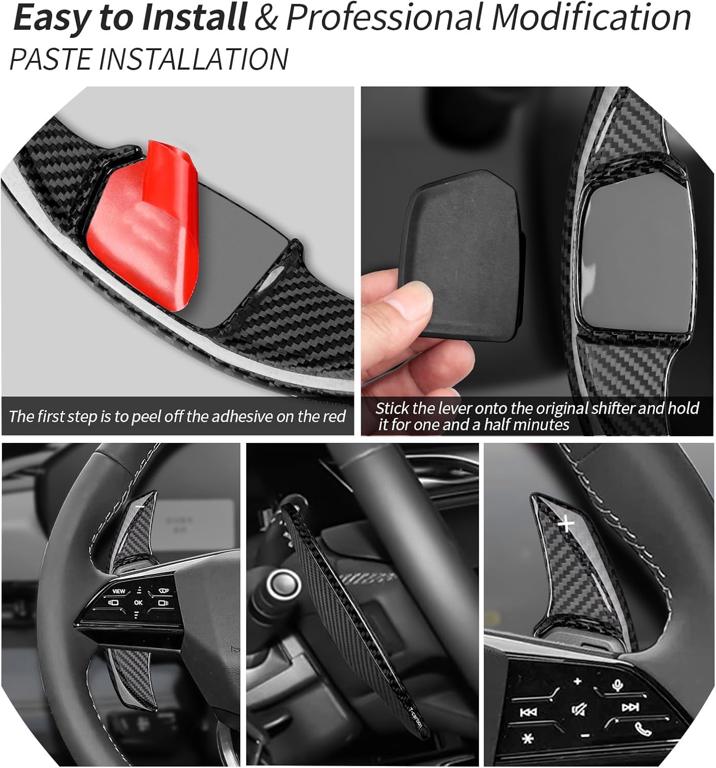 T-carbon Real Carbon Fiber Paddle Shifter for Audi Q6 E-tron 2025