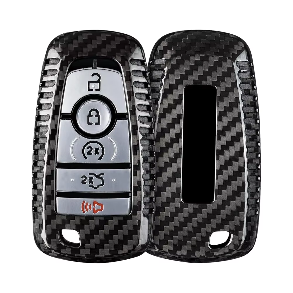T-carbon Carbon Fiber Key Case Holder Protector Fits Ford F-150 Raptor Explorer 2024