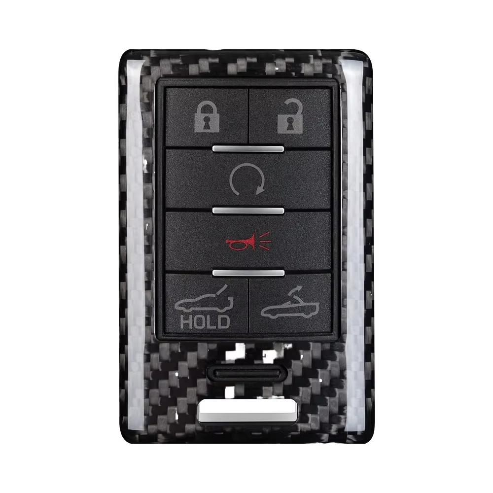 T-carbon Real Carbon Fiber Key Fob Cover Compatible with Corvette C7 Cadillac